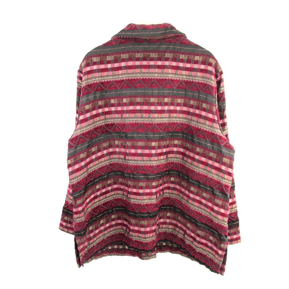 Sag Harbor Blazer Coat Womens 18W Multicolor Striped Southwest Tribal F44100 - Picture 4 of 16